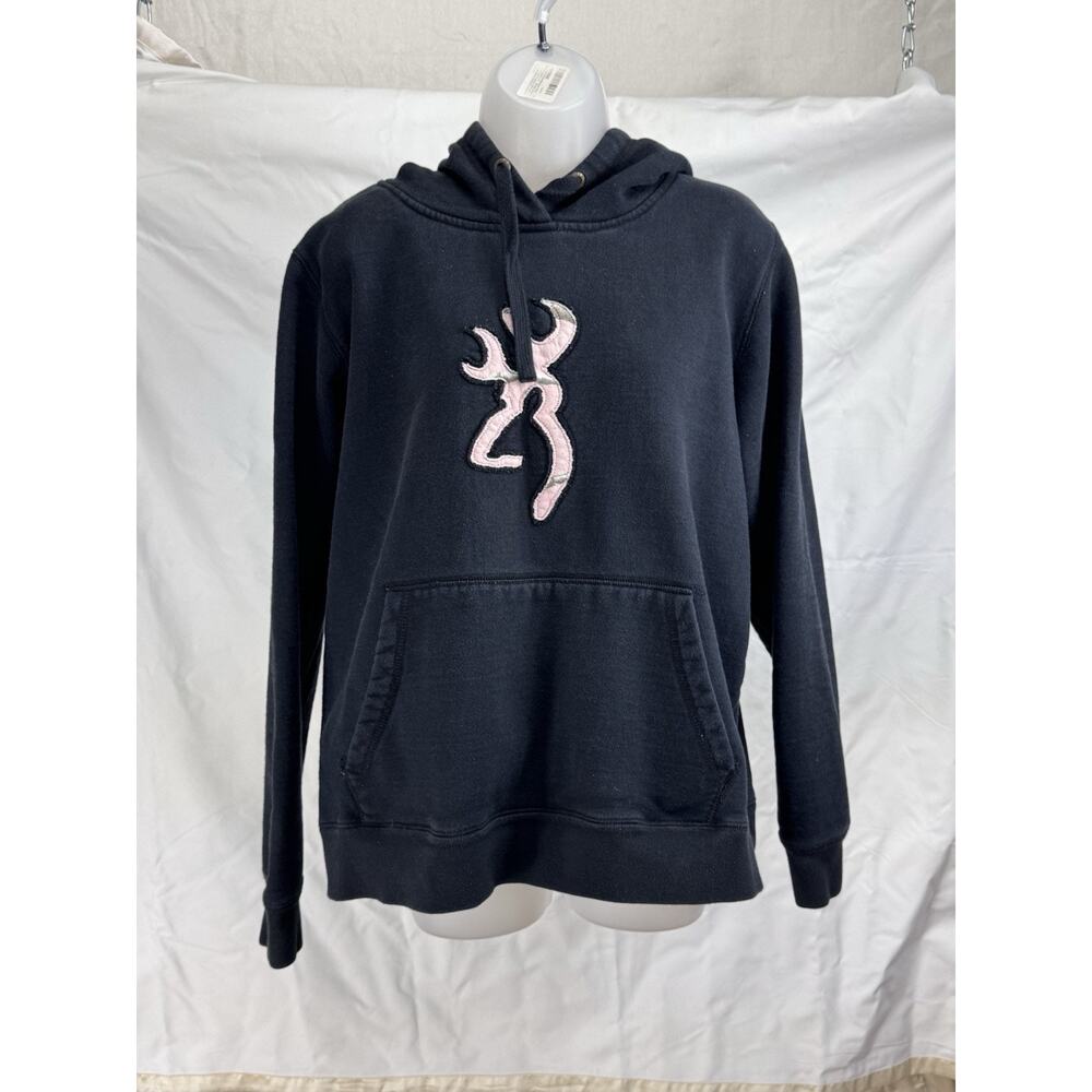 Browning Black Hoodie with Pink Logo